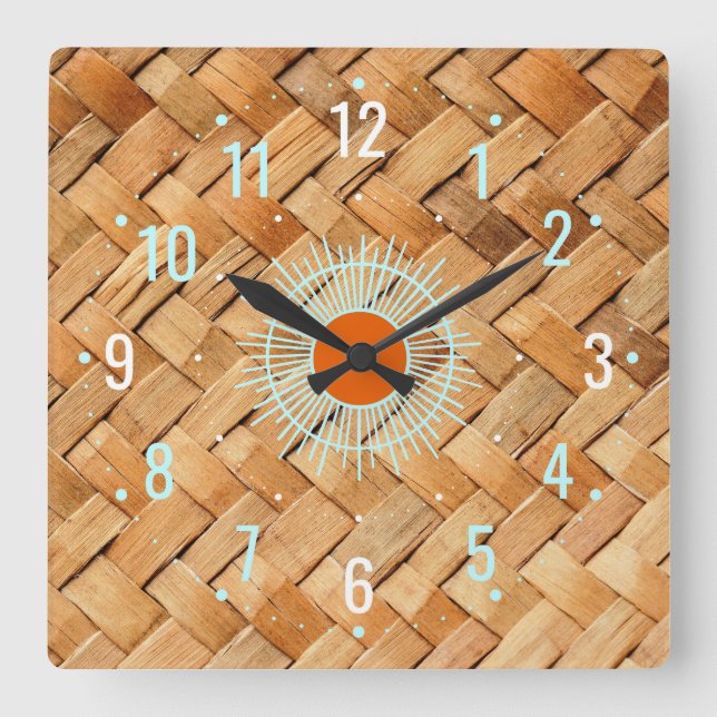 Relógio Quadrado Decor Ratan Antiquado - Ocidental (Frente)