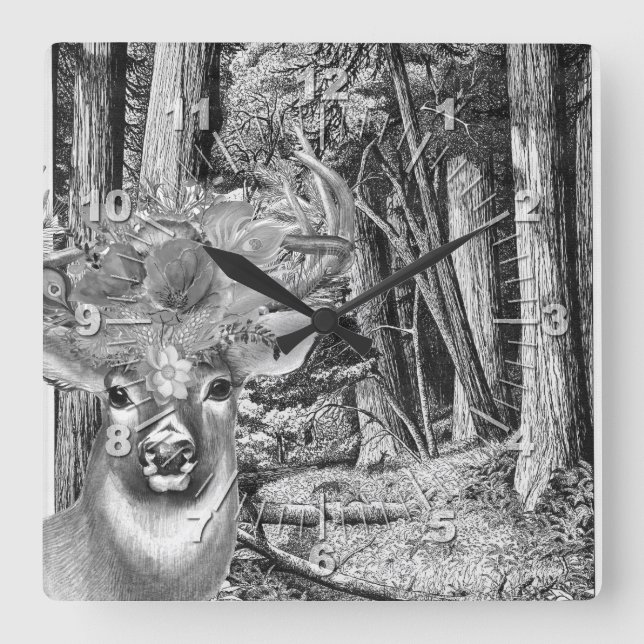 Relógio Quadrado Deer (Frente)