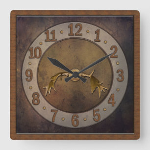 Relógio Quadrado Deer Antler Clock - Caverna do Homem