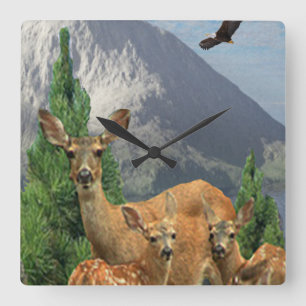 Relógio Quadrado Deer Art 