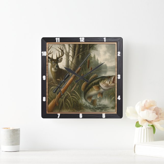 Relógio Quadrado Deer Hunter Wildlife Forest (Lar)