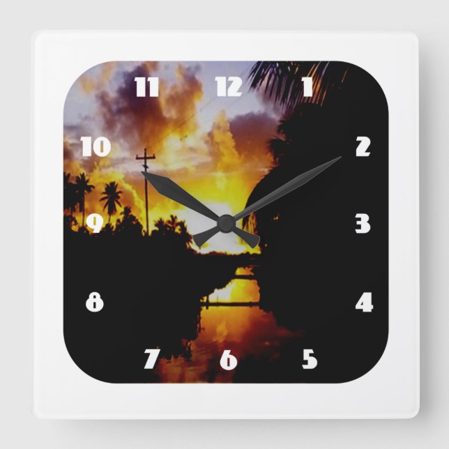 Relógio Quadrado Demerara Sunrise Clock (Frente)