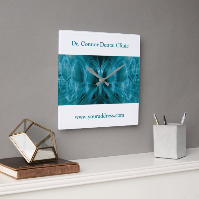 Relógio Quadrado Dente dentária Dentária Dentista Dentária Com Bril (Escritório)