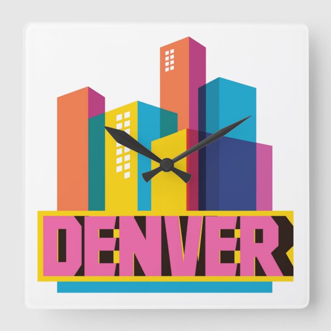 Relógio Quadrado Denver no design (Frente)