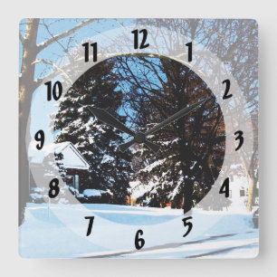 Relógio Quadrado Depois da tempestade de neve