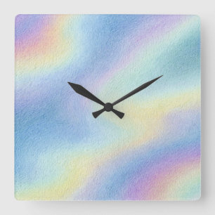 Relógio Quadrado Deriva do Céu Pastel