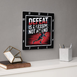Relógio Quadrado Derrotar Lição Não Terminar Runner