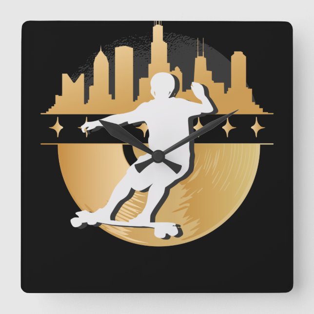 Relógio Quadrado Descida a bordo, URBAN e estilo de vida (Frente)