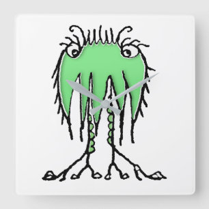 Relógio Quadrado Desenho bonitinho de alienígena