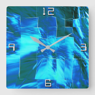 Relógio Quadrado Desenho de mosaico abstrato, céu ou ligeiramente 