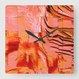 Relógio Quadrado Desenho do mosaico abstrato ligeiramente esculpido