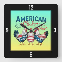 Desenho Patriótico Americano de Frango de 4 de Jul