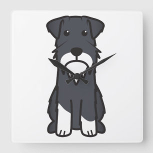Relógio Quadrado Desenhos animados do cão do Schnauzer diminuto