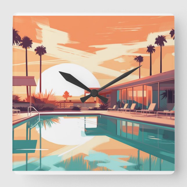 RELÓGIO QUADRADO DESERTO VIVENDO #6 (Frente)