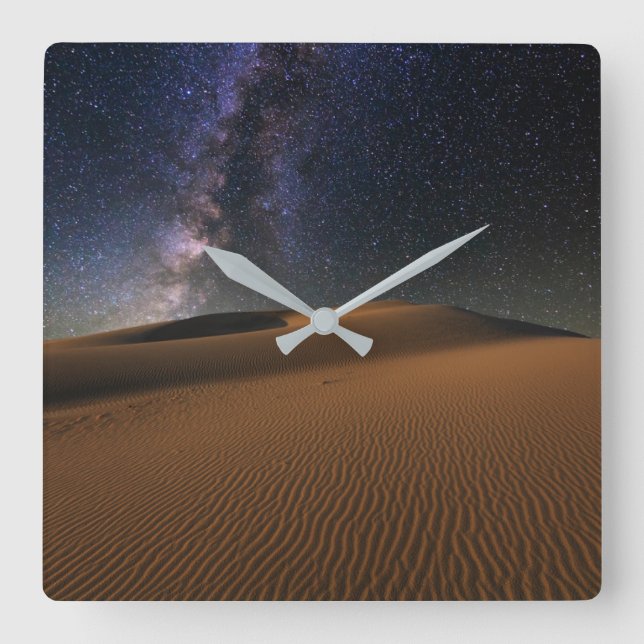 Relógio Quadrado Deserts | Gobi Desert, Mongolia (Frente)
