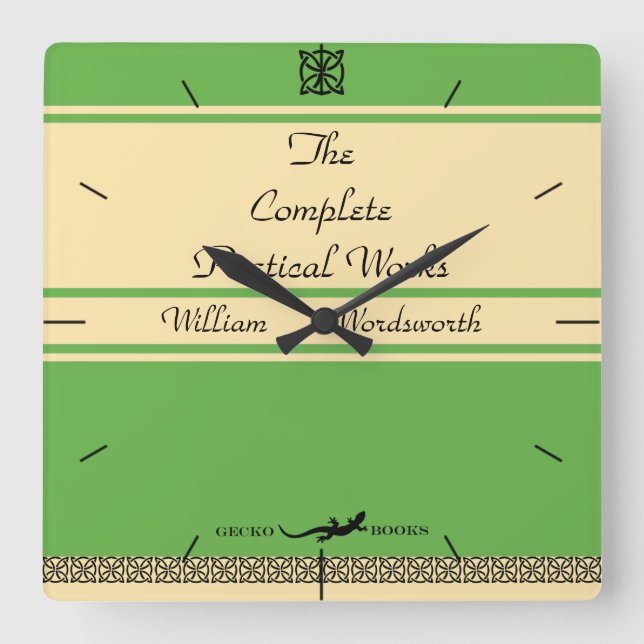 Relógio Quadrado Design A Sua Própria Timepece Do Cobrir Do Livro R (Frente)