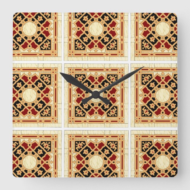 Relógio Quadrado Design Árabe nº 9 em Emporio Moffa (Frente)