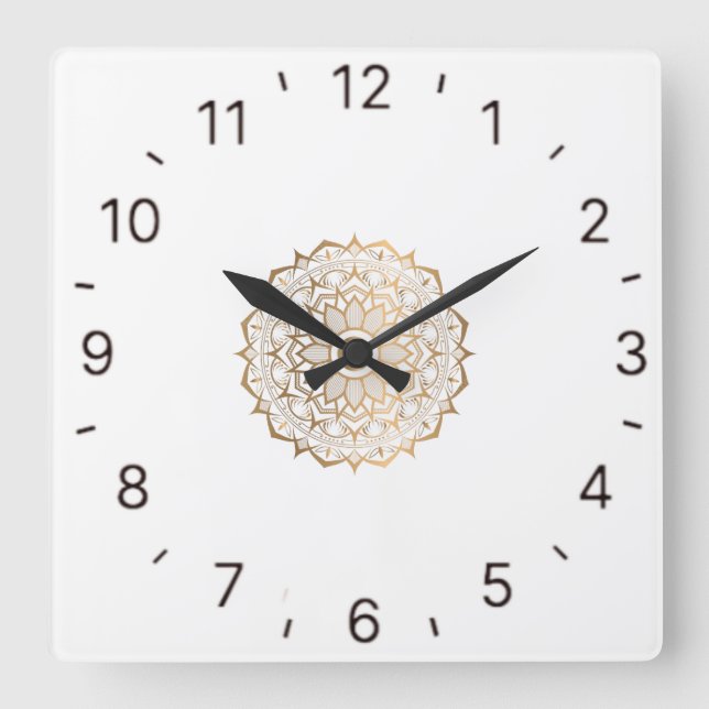 Relógio Quadrado design de arte criativa (Frente)