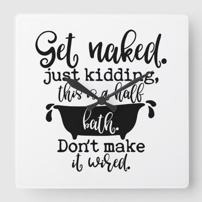 Relógio Quadrado Design De Banheiro Engraçado Para Sua Decoração Do (Frente)