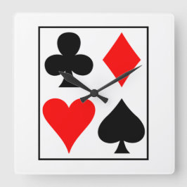 Relógio Quadrado Design de cartas