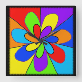 Relógio Quadrado design de flor abstrato