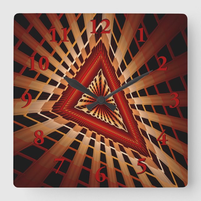 Relógio Quadrado design de Gráfico Frágil Moderno de Rede Fantástic (Frente)