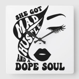 Relógio Quadrado Design de Hustle natalino para empoderar mulheres 