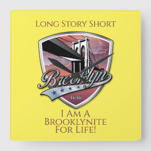 Relógio Quadrado Design de logotipo Brooklyn