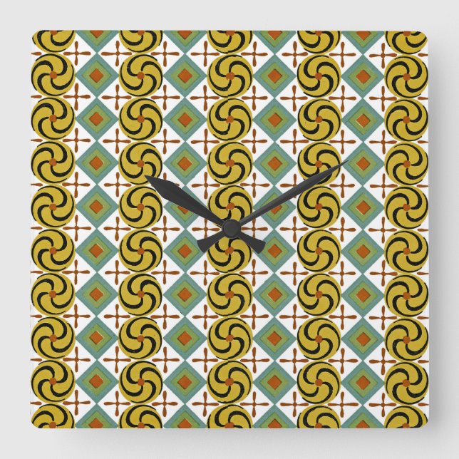 Relógio Quadrado Design egípcio #6 em Emporio Moffa (Frente)