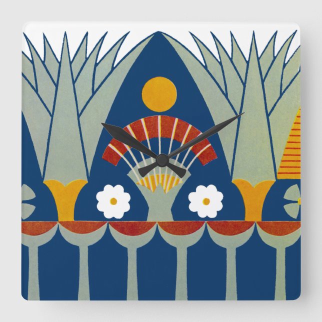 Relógio Quadrado Design egípcio #7 em Emporio Moffa (Frente)