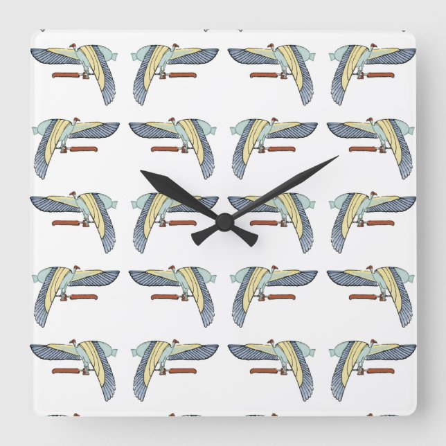 Relógio Quadrado Design egípcio nº 12 em Emporio Moffa (Frente)