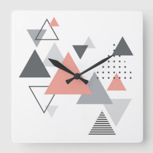 Relógio Quadrado Design geométrico escandinavo abstrato
