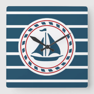 Relógio Quadrado design náutico