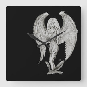 Relógio Quadrado Design preto e branco