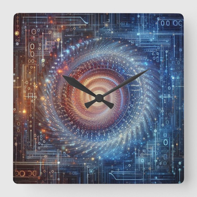 Relógio Quadrado Desvendar o Realm Digital (Frente)