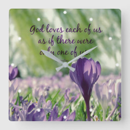 Relógio Quadrado Deus Inspiracional ama cada uma das nossas citaçõe