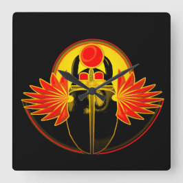 Relógio Quadrado Deus Kherpi do Sol Ascensão, escaravelho.