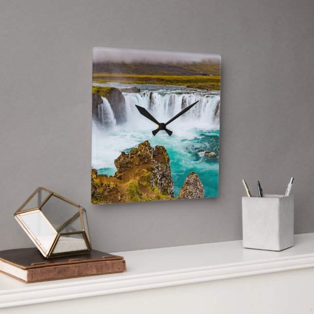 Relógio Quadrado Deusa-cascata, Islândia (Escritório)