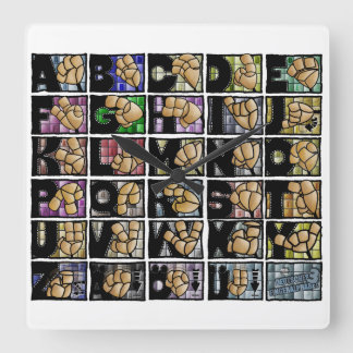 Relógio Quadrado Deutsches Fingeralphabet 3 (2025)