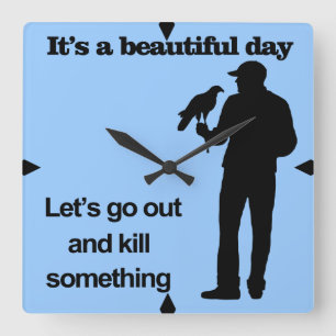 Relógio Quadrado Dia bonito para a falcoaria