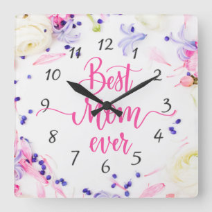 Relógio Quadrado Dia de as mães Feliz