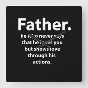 Relógio Quadrado Dia de os pais Feliz da Tipografia de dia de os pa