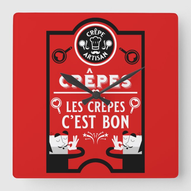 Relógio Quadrado Dia Nacional do Pancake 26 de setembro (Frente)