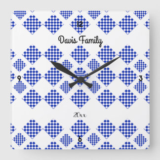 Relógio Quadrado Diamond Check Blue White