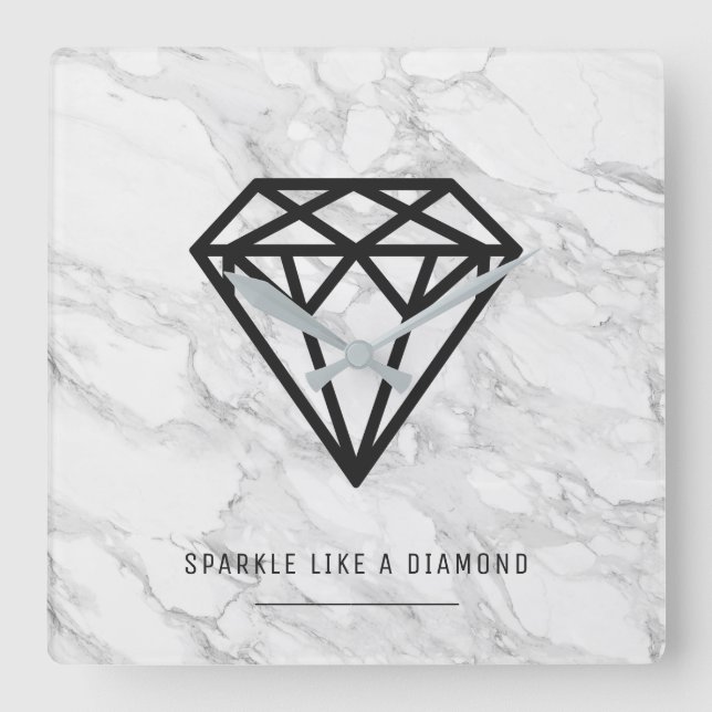 Relógio Quadrado Diamond with Marble (Frente)