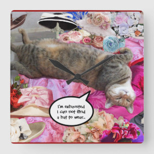 Relógio Quadrado Dilema da princesa Tatus Gato