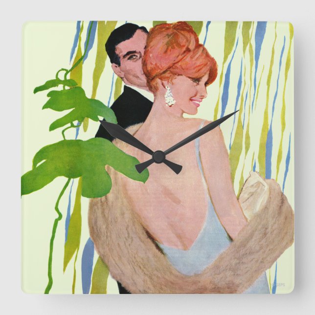 Relógio Quadrado Dinheiro Em Sua Mente (Frente)