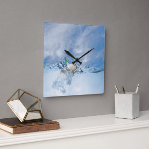 Relógio Quadrado Dinheiro no gancho de peixes