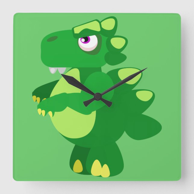 Relógio Quadrado Dinossauro (Frente)