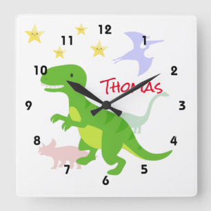Relógio Quadrado Dinossauros TRex